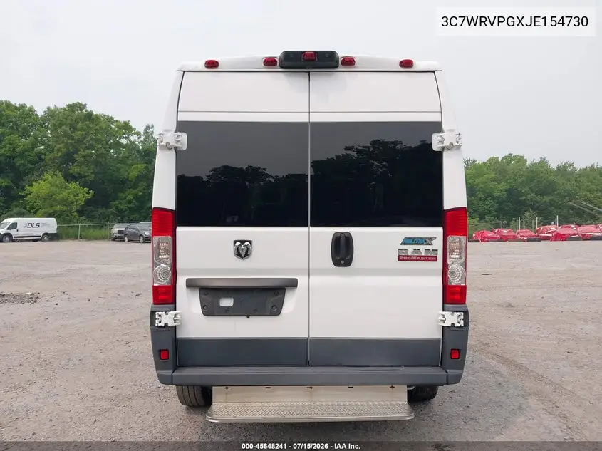 2018 Ram Promaster 2500 Window Van High Roof 159 Wb VIN: 3C7WRVPGXJE154730 Lot: 45648241