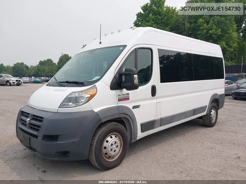 2018 Ram Promaster 2500 Window Van High Roof 159 Wb VIN: 3C7WRVPGXJE154730 Lot: 45648241