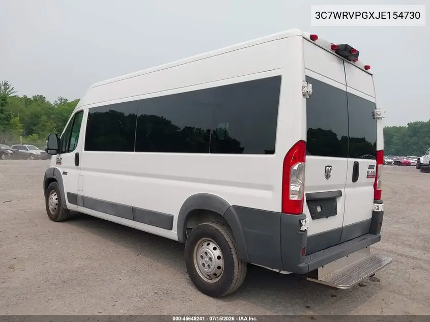 2018 Ram Promaster 2500 Window Van High Roof 159 Wb VIN: 3C7WRVPGXJE154730 Lot: 45648241