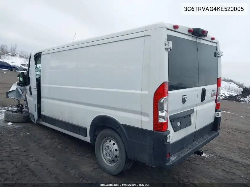 3C6TRVAG4KE520005 2019 Ram Promaster 1500 Low Roof 136 Wb