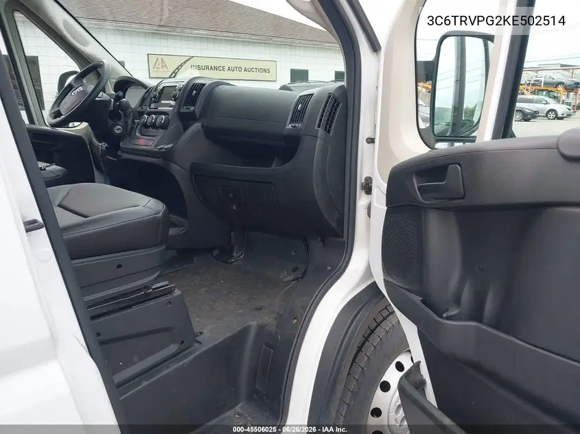 2019 Ram Promaster 2500 Window Van High Roof 159 Wb VIN: 3C6TRVPG2KE502514 Lot: 45506025