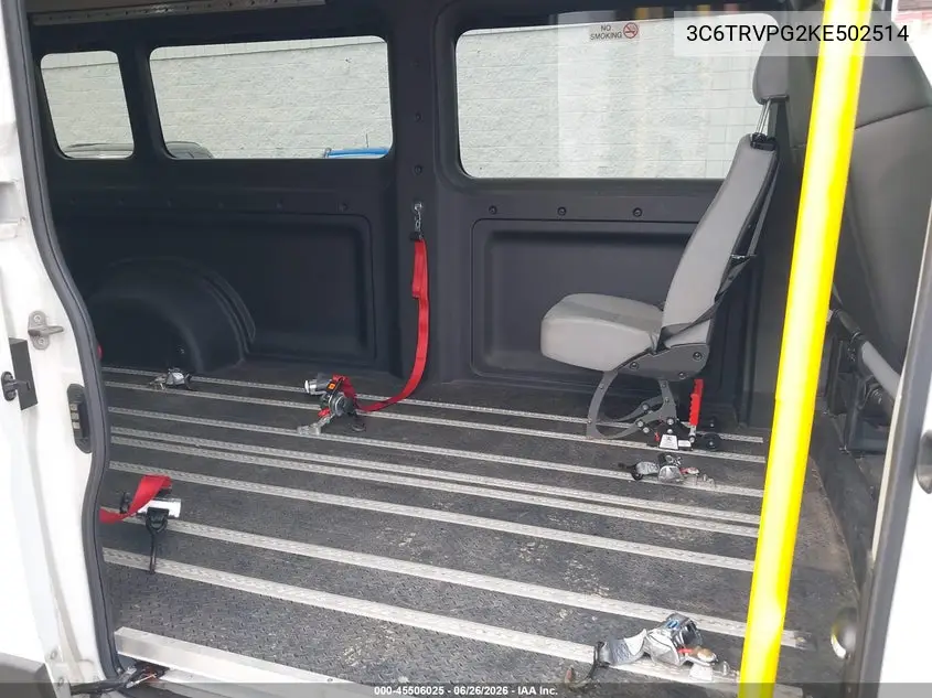 2019 Ram Promaster 2500 Window Van High Roof 159 Wb VIN: 3C6TRVPG2KE502514 Lot: 45506025