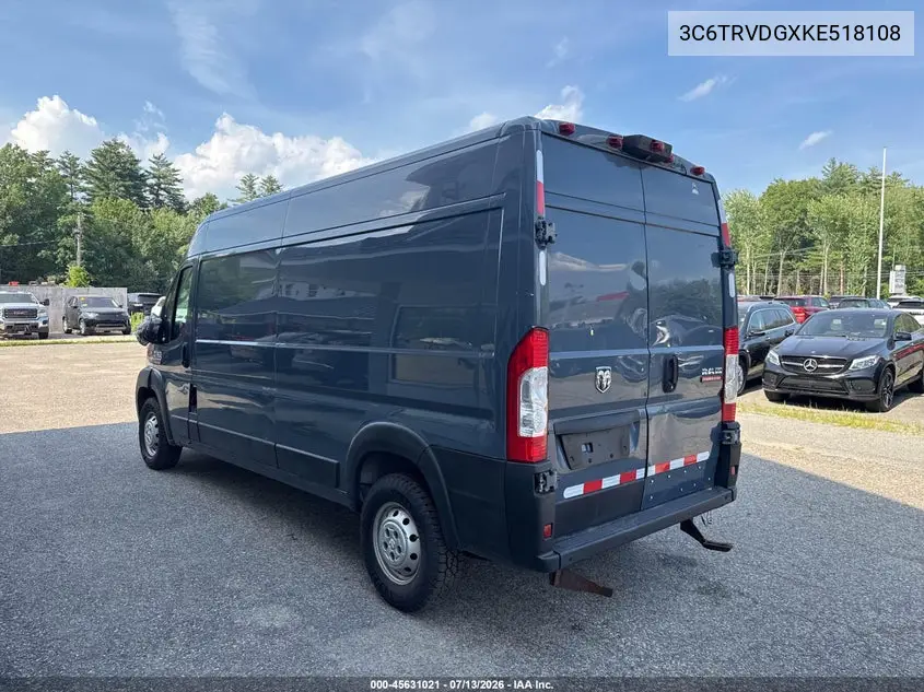 2019 Ram Promaster 2500 2500 High VIN: 3C6TRVDGXKE518108 Lot: 45631021