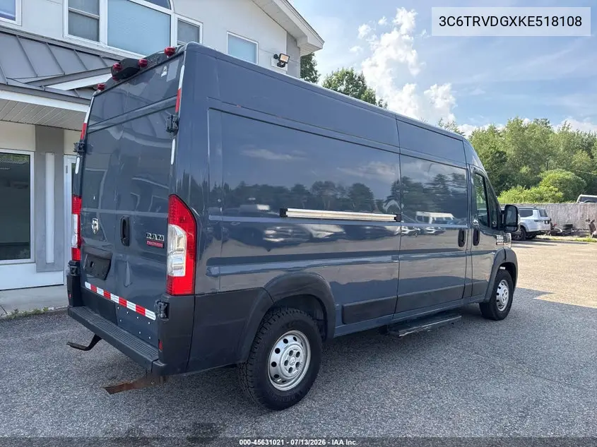 2019 Ram Promaster 2500 2500 High VIN: 3C6TRVDGXKE518108 Lot: 45631021