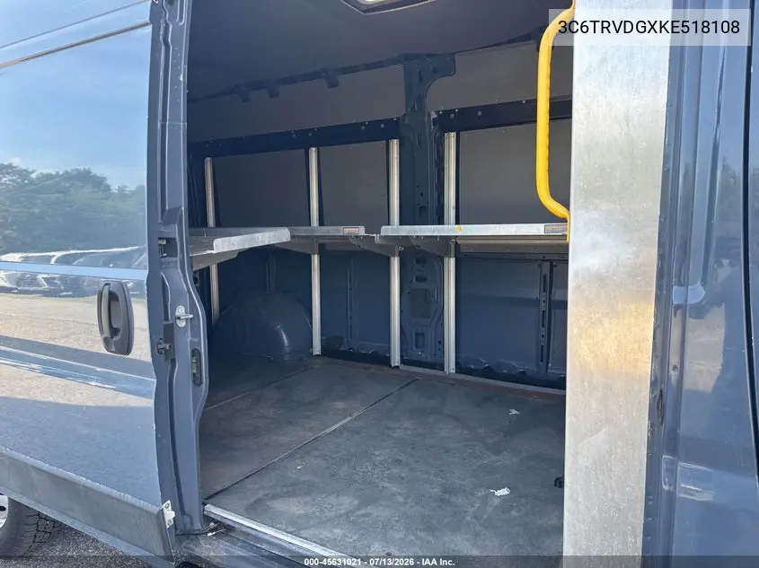 2019 Ram Promaster 2500 2500 High VIN: 3C6TRVDGXKE518108 Lot: 45631021