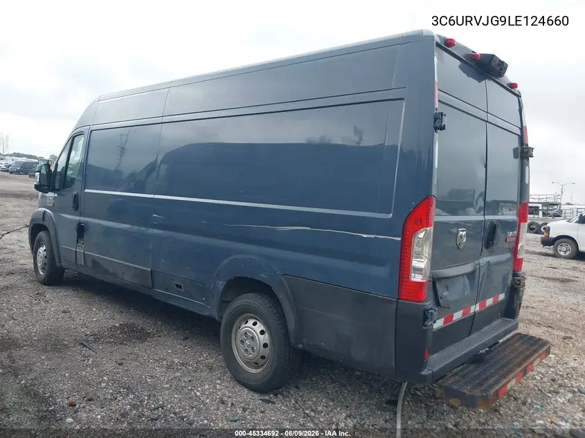 2020 Ram Promaster 3500 Cargo Van High Roof 159 Wb Ext VIN: 3C6URVJG9LE124660 Lot: 45334692