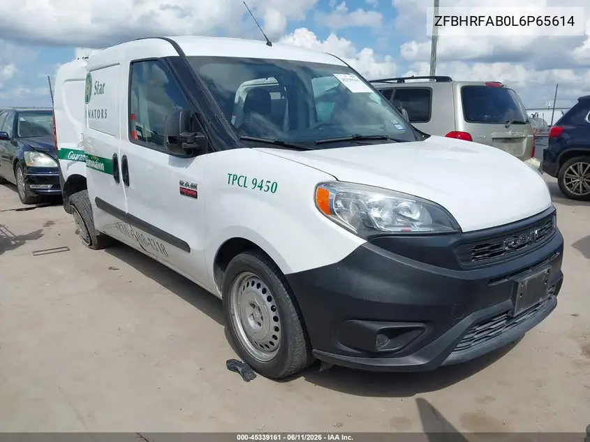 2020 Ram Promaster City Tradesman VIN: ZFBHRFAB0L6P65614 Lot: 45339161