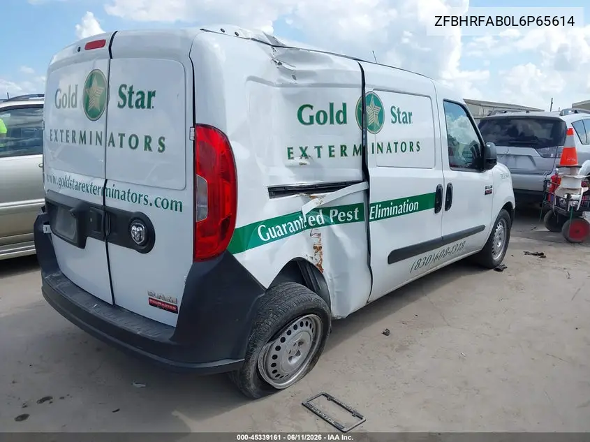 2020 Ram Promaster City Tradesman VIN: ZFBHRFAB0L6P65614 Lot: 45339161