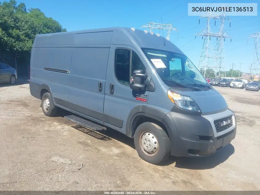 3C6URVJG1LE136513 2020 Ram Promaster 3500 Cargo Van High Roof 159 Wb Ext