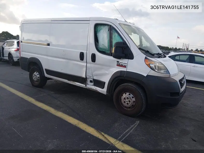 2020 Ram Promaster 1500 Low Roof 136 Wb VIN: 3C6TRVAG1LE141755 Lot: 45686104