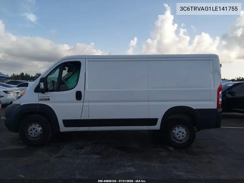 2020 Ram Promaster 1500 Low Roof 136 Wb VIN: 3C6TRVAG1LE141755 Lot: 45686104