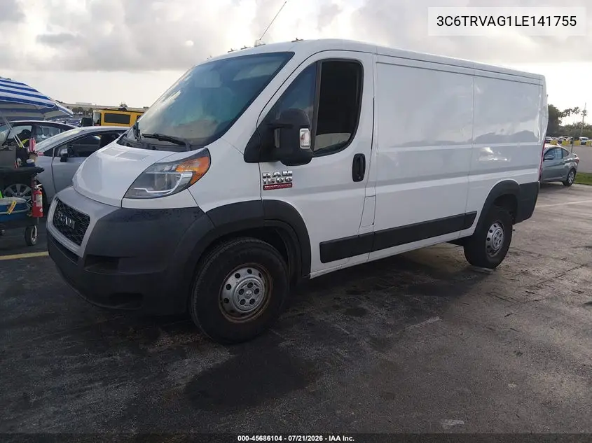 2020 Ram Promaster 1500 Low Roof 136 Wb VIN: 3C6TRVAG1LE141755 Lot: 45686104