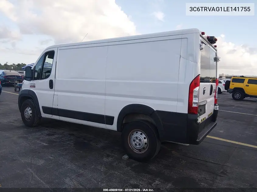 2020 Ram Promaster 1500 Low Roof 136 Wb VIN: 3C6TRVAG1LE141755 Lot: 45686104
