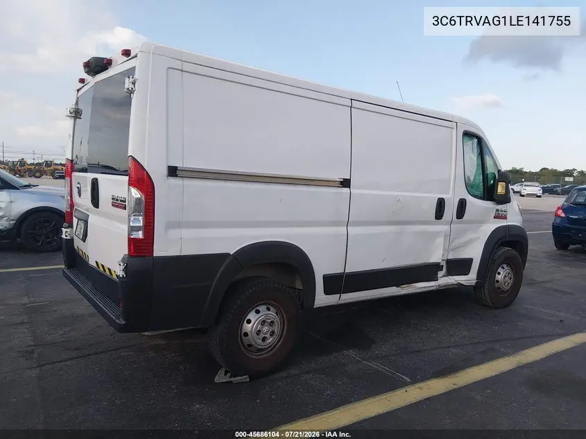 2020 Ram Promaster 1500 Low Roof 136 Wb VIN: 3C6TRVAG1LE141755 Lot: 45686104