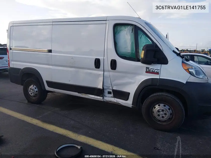 2020 Ram Promaster 1500 Low Roof 136 Wb VIN: 3C6TRVAG1LE141755 Lot: 45686104