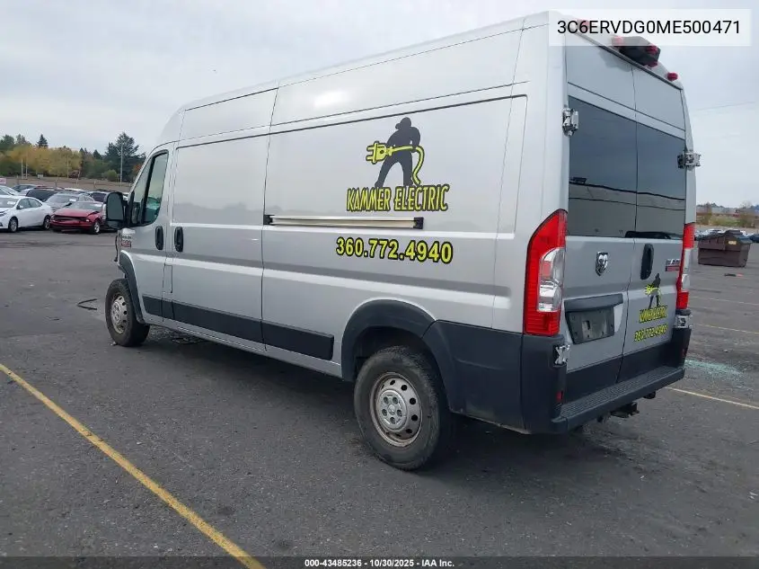 3C6ERVDG0ME500471 2021 Ram Promaster 2500 High Roof 159 Wb