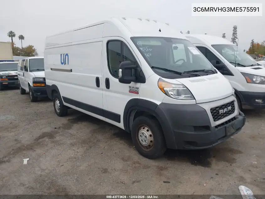 3C6MRVHG3ME575591 2021 Ram Promaster 3500 High Roof 159 Wb