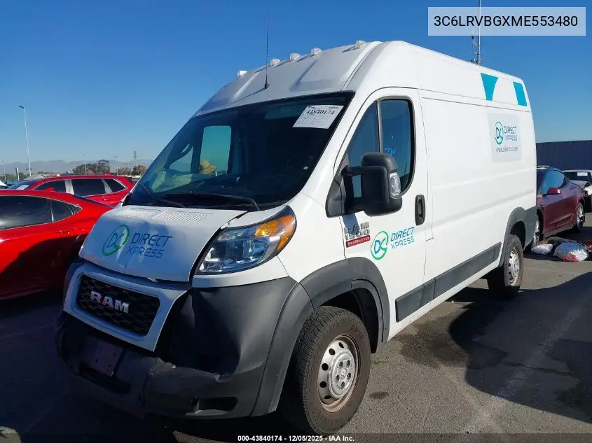 3C6LRVBGXME553480 2021 Ram Promaster 1500 High Roof 136 Wb
