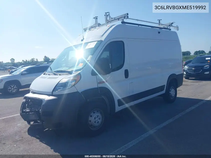 2021 Ram Promaster 1500 High Roof 136 Wb VIN: 3C6LRVBGXME519992 Lot: 45306055