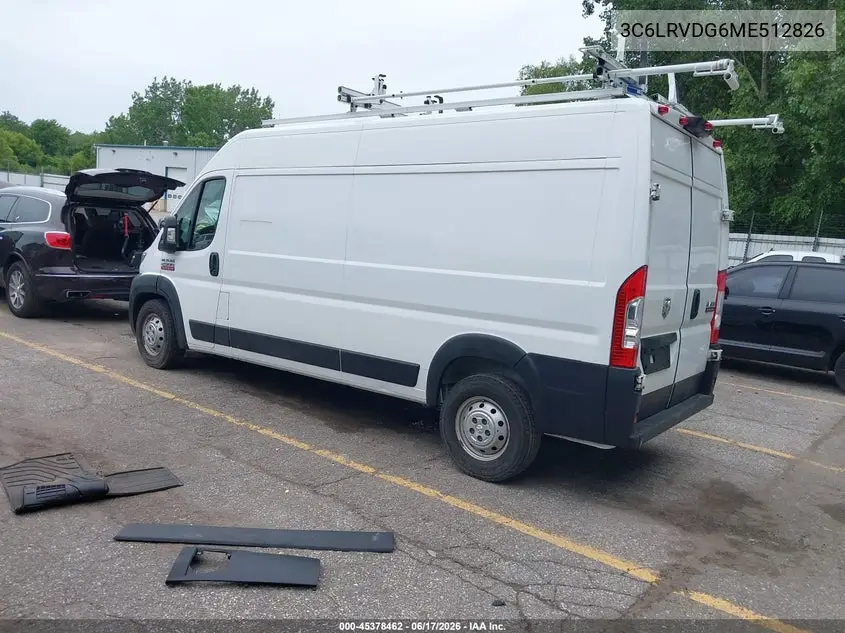 2021 Ram Promaster 2500 High Roof 159 Wb VIN: 3C6LRVDG6ME512826 Lot: 45378462
