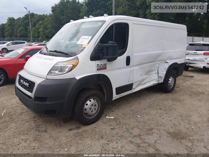 2021 Ram Promaster 2500 Low Roof 136 Wb VIN: 3C6LRVVG3ME547242 Lot: 45395033