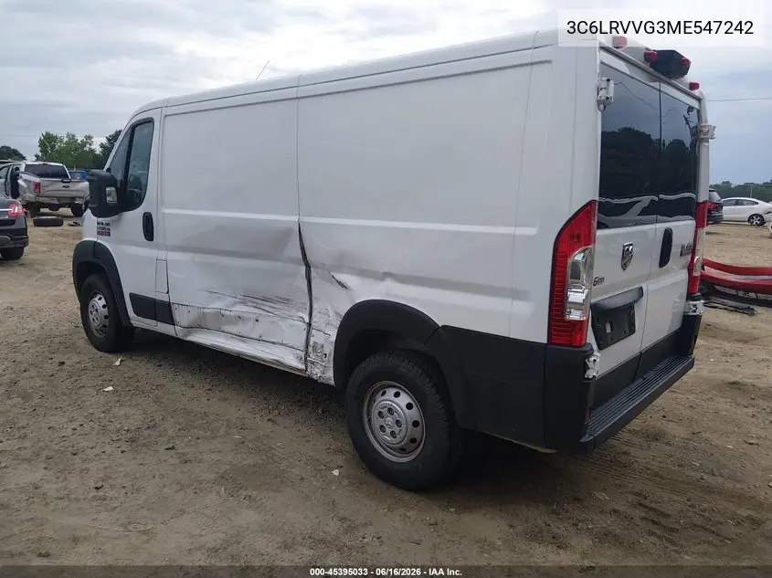 2021 Ram Promaster 2500 Low Roof 136 Wb VIN: 3C6LRVVG3ME547242 Lot: 45395033