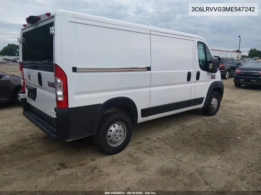 2021 Ram Promaster 2500 Low Roof 136 Wb VIN: 3C6LRVVG3ME547242 Lot: 45395033