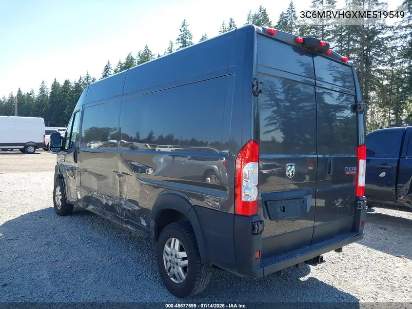 2021 Ram Promaster 3500 High Roof 159 Wb VIN: 3C6MRVHGXME519549 Lot: 45577599