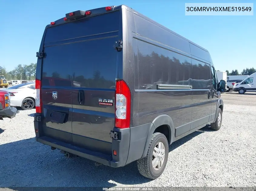 2021 Ram Promaster 3500 High Roof 159 Wb VIN: 3C6MRVHGXME519549 Lot: 45577599