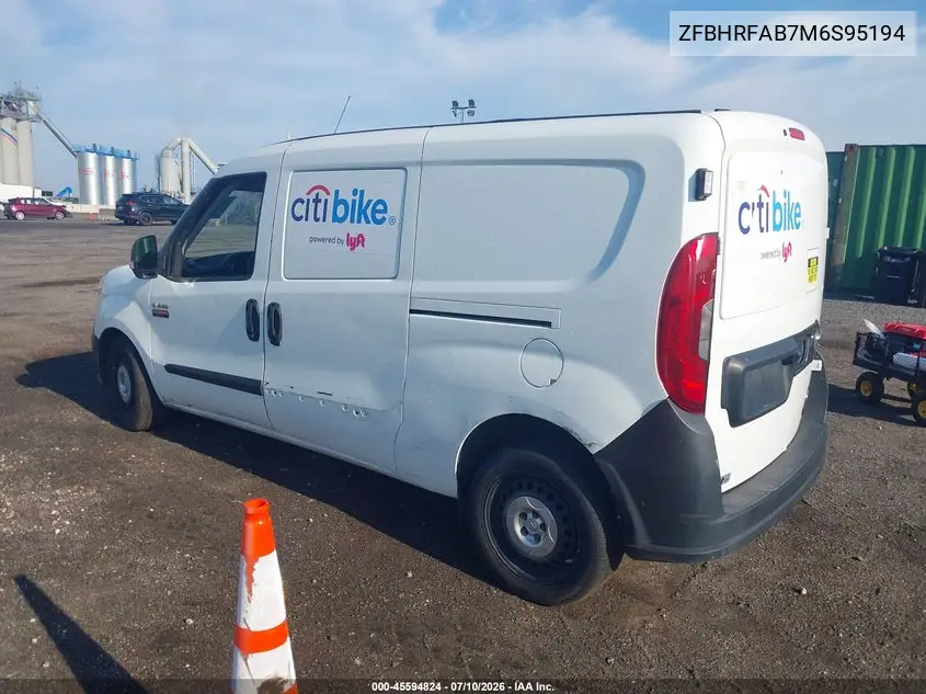 2021 Ram Promaster City Tradesman VIN: ZFBHRFAB7M6S95194 Lot: 45594824