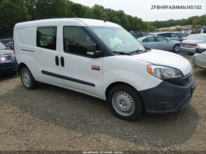2021 Ram Promaster City Tradesman VIN: ZFBHRFAB4M6U45102 Lot: 45634252