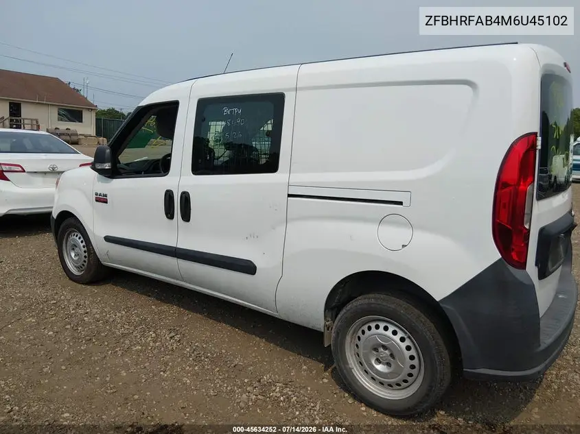 2021 Ram Promaster City Tradesman VIN: ZFBHRFAB4M6U45102 Lot: 45634252