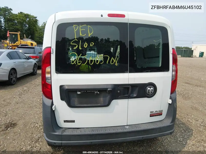2021 Ram Promaster City Tradesman VIN: ZFBHRFAB4M6U45102 Lot: 45634252