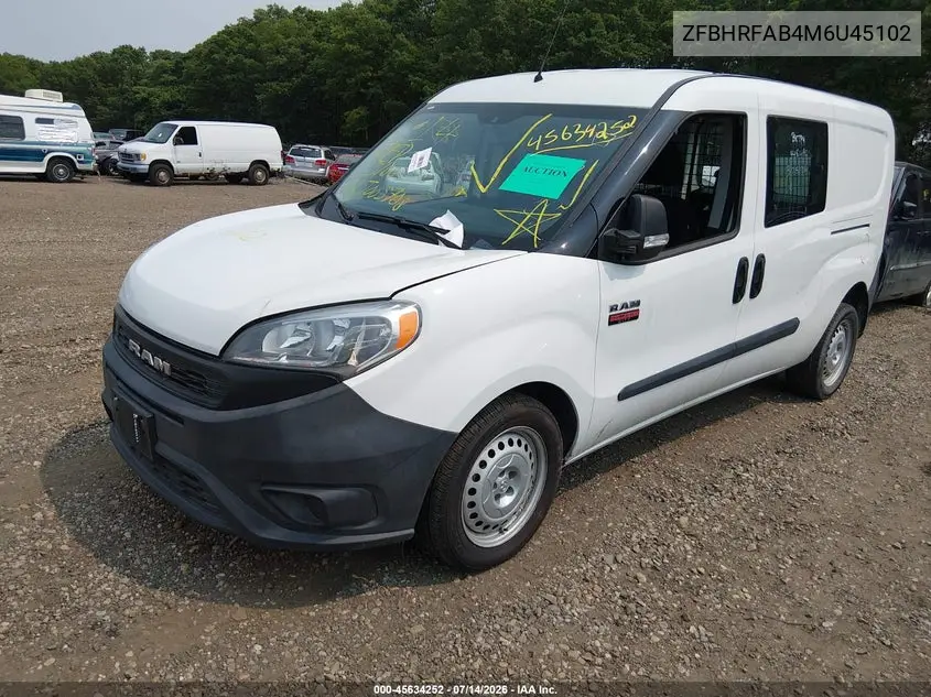 2021 Ram Promaster City Tradesman VIN: ZFBHRFAB4M6U45102 Lot: 45634252