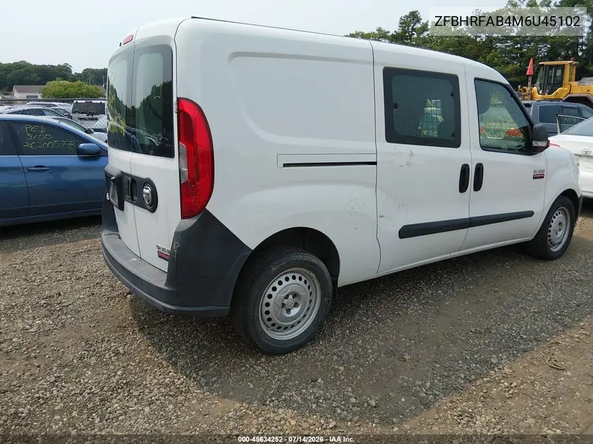 2021 Ram Promaster City Tradesman VIN: ZFBHRFAB4M6U45102 Lot: 45634252