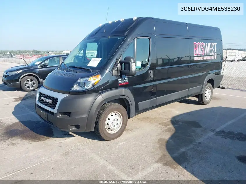 2021 Ram Promaster 2500 High Roof 159 Wb VIN: 3C6LRVDG4ME538230 Lot: 45651477