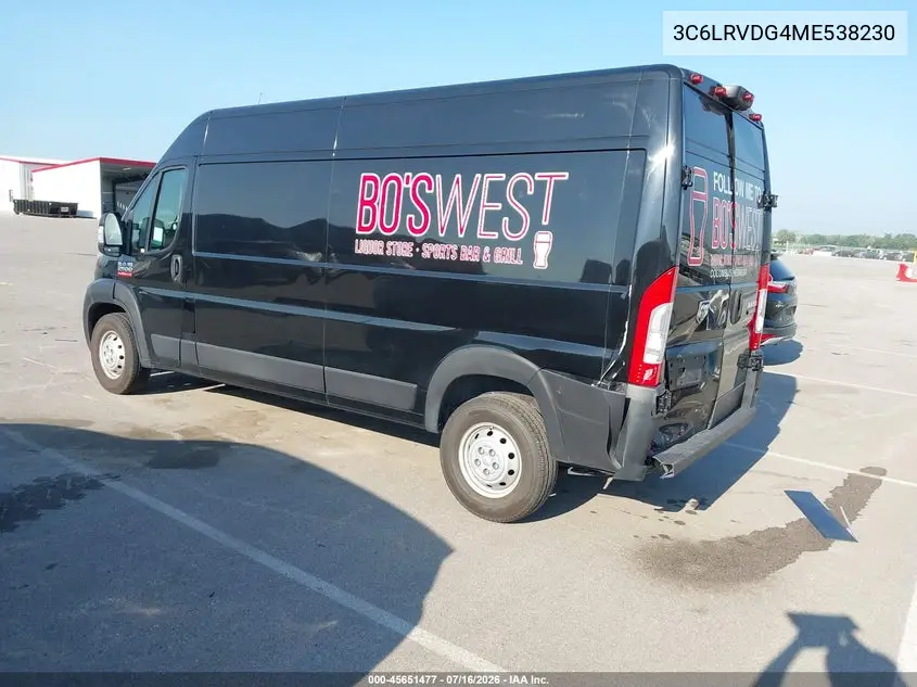 2021 Ram Promaster 2500 High Roof 159 Wb VIN: 3C6LRVDG4ME538230 Lot: 45651477