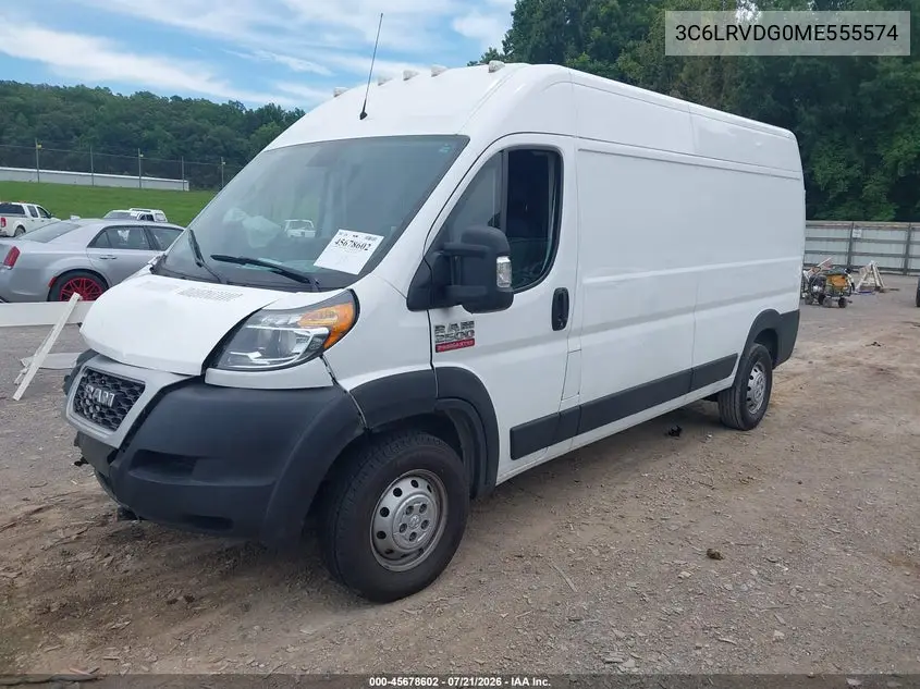 2021 Ram Promaster 2500 High Roof 159 Wb VIN: 3C6LRVDG0ME555574 Lot: 45678602