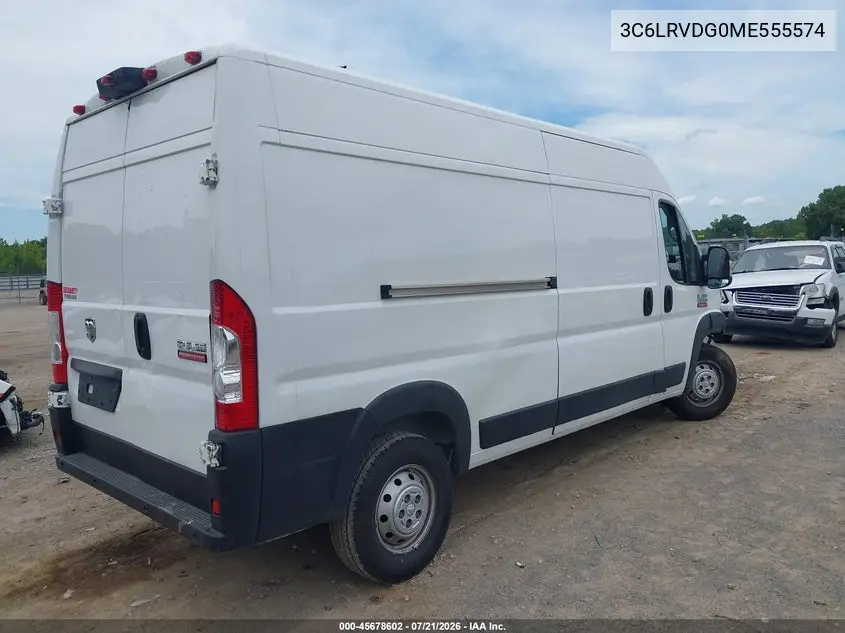 2021 Ram Promaster 2500 High Roof 159 Wb VIN: 3C6LRVDG0ME555574 Lot: 45678602