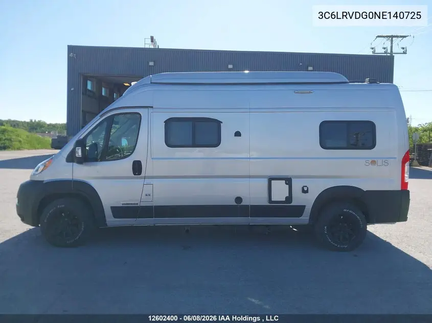 2022 Ram Promaster 2500 2500 High VIN: 3C6LRVDG0NE140725 Lot: 12602400