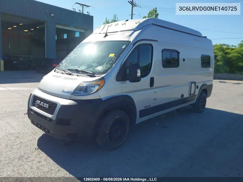 2022 Ram Promaster 2500 2500 High VIN: 3C6LRVDG0NE140725 Lot: 12602400