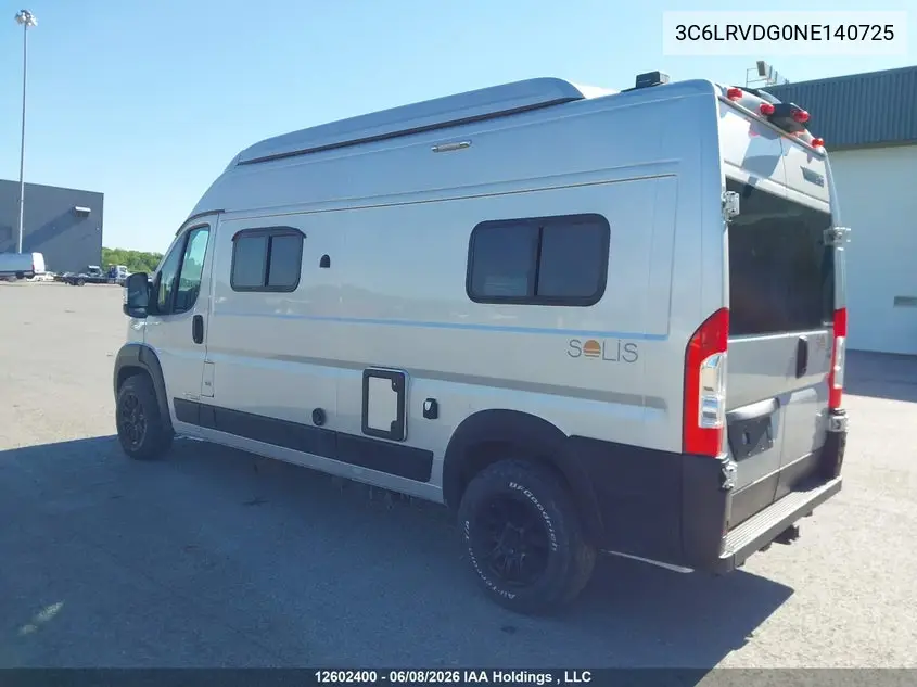 2022 Ram Promaster 2500 2500 High VIN: 3C6LRVDG0NE140725 Lot: 12602400