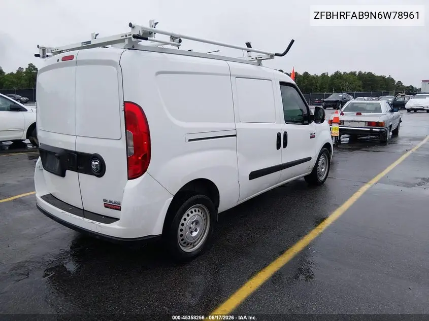 2022 Ram Promaster City Cargo Van VIN: ZFBHRFAB9N6W78961 Lot: 45358256