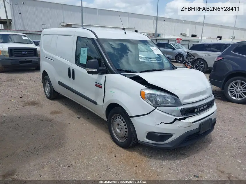 2022 Ram Promaster City Cargo Van VIN: ZFBHRFAB2N6Y28411 Lot: 45456285