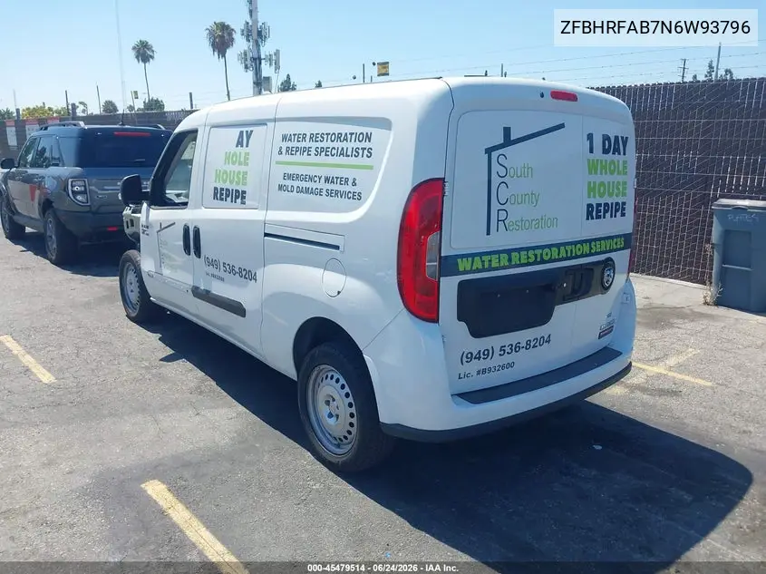 2022 Ram Promaster City Cargo Van VIN: ZFBHRFAB7N6W93796 Lot: 45479514