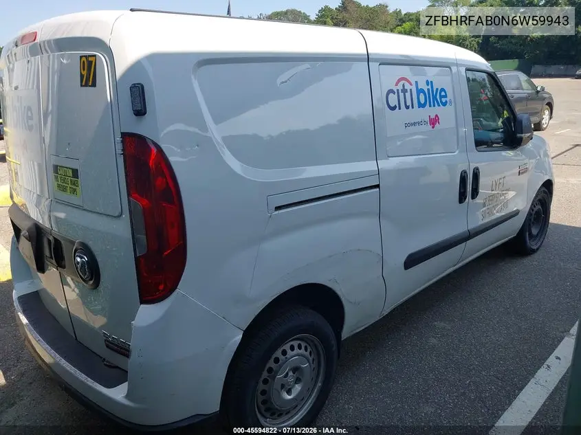 2022 Ram Promaster City Cargo Van VIN: ZFBHRFAB0N6W59943 Lot: 45594822