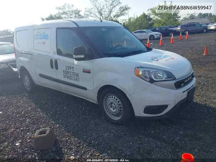 2022 Ram Promaster City Cargo Van VIN: ZFBHRFAB8N6W59947 Lot: 45594823