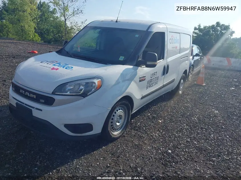 2022 Ram Promaster City Cargo Van VIN: ZFBHRFAB8N6W59947 Lot: 45594823