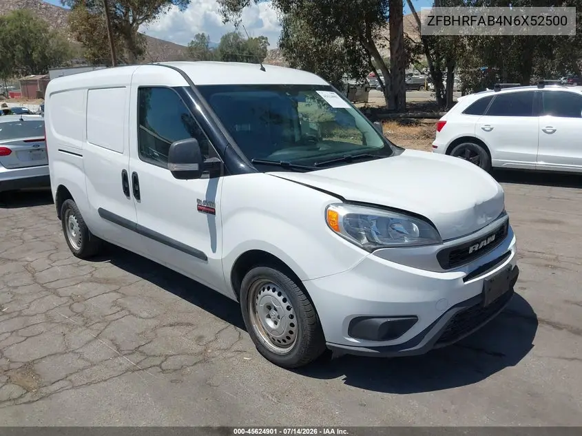 2022 Ram Promaster City Cargo Van VIN: ZFBHRFAB4N6X52500 Lot: 45624901