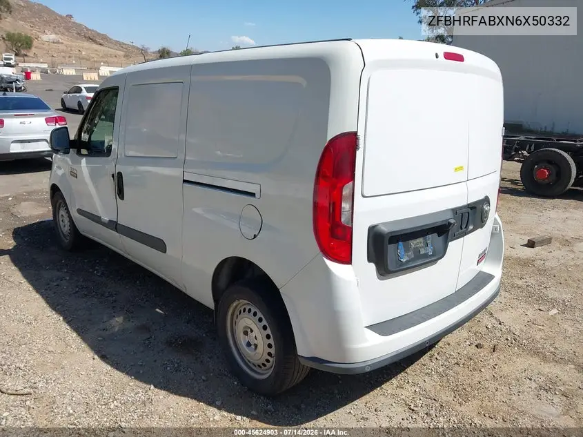 2022 Ram Promaster City Cargo Van VIN: ZFBHRFABXN6X50332 Lot: 45624903